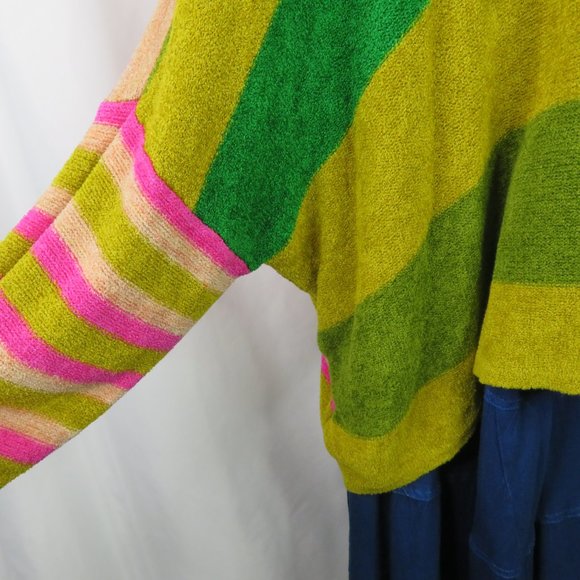 Free People Oversized Stripe Sweater Size Small Slouchy All About You Chenille - Picture 11 of 16